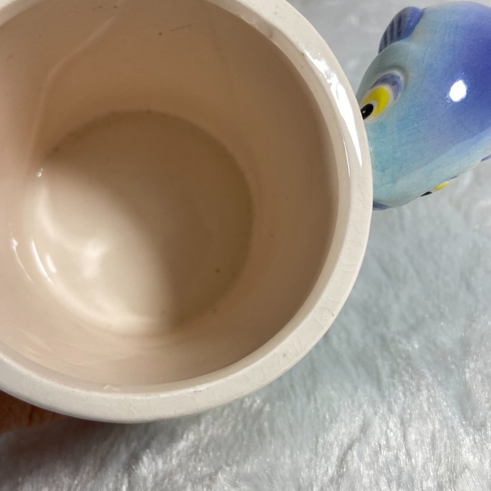 Russ "You're The Catch of the Year" Ceramic Fishing Mug Cup Fish Handle Vintage - Picture 4 of 11